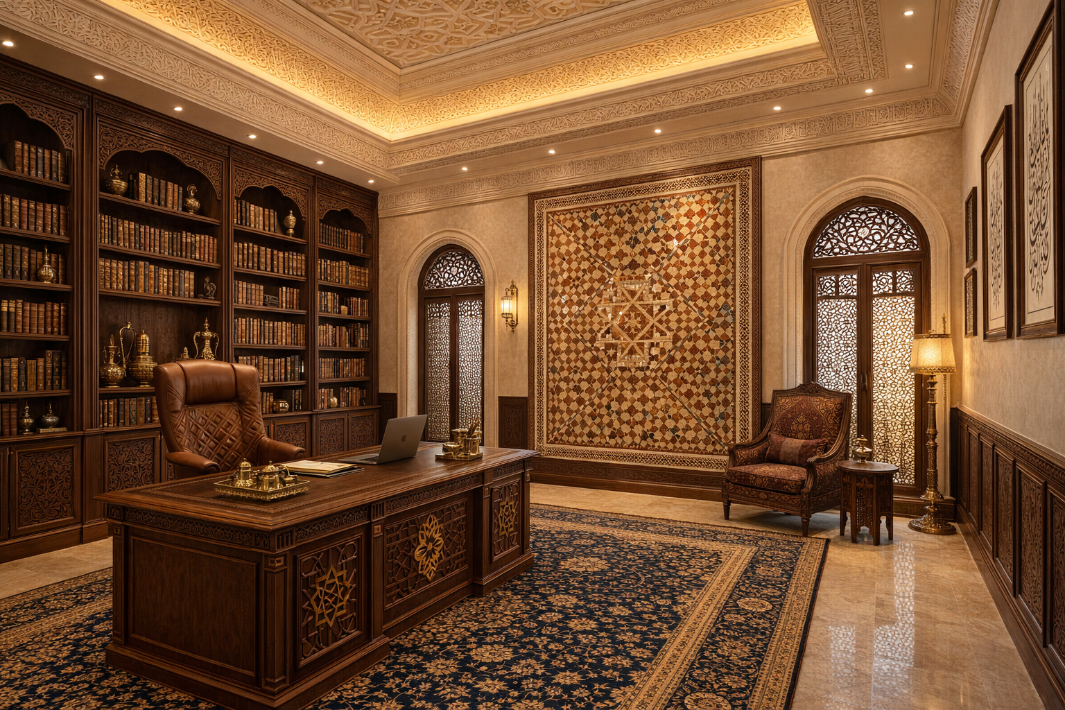 المكتبة والمكتب الخاص
